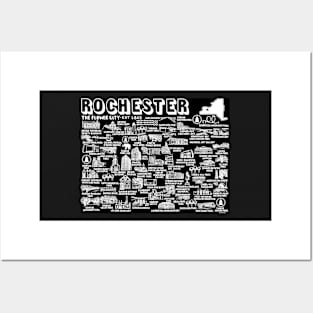 Rochester New York Map Posters and Art